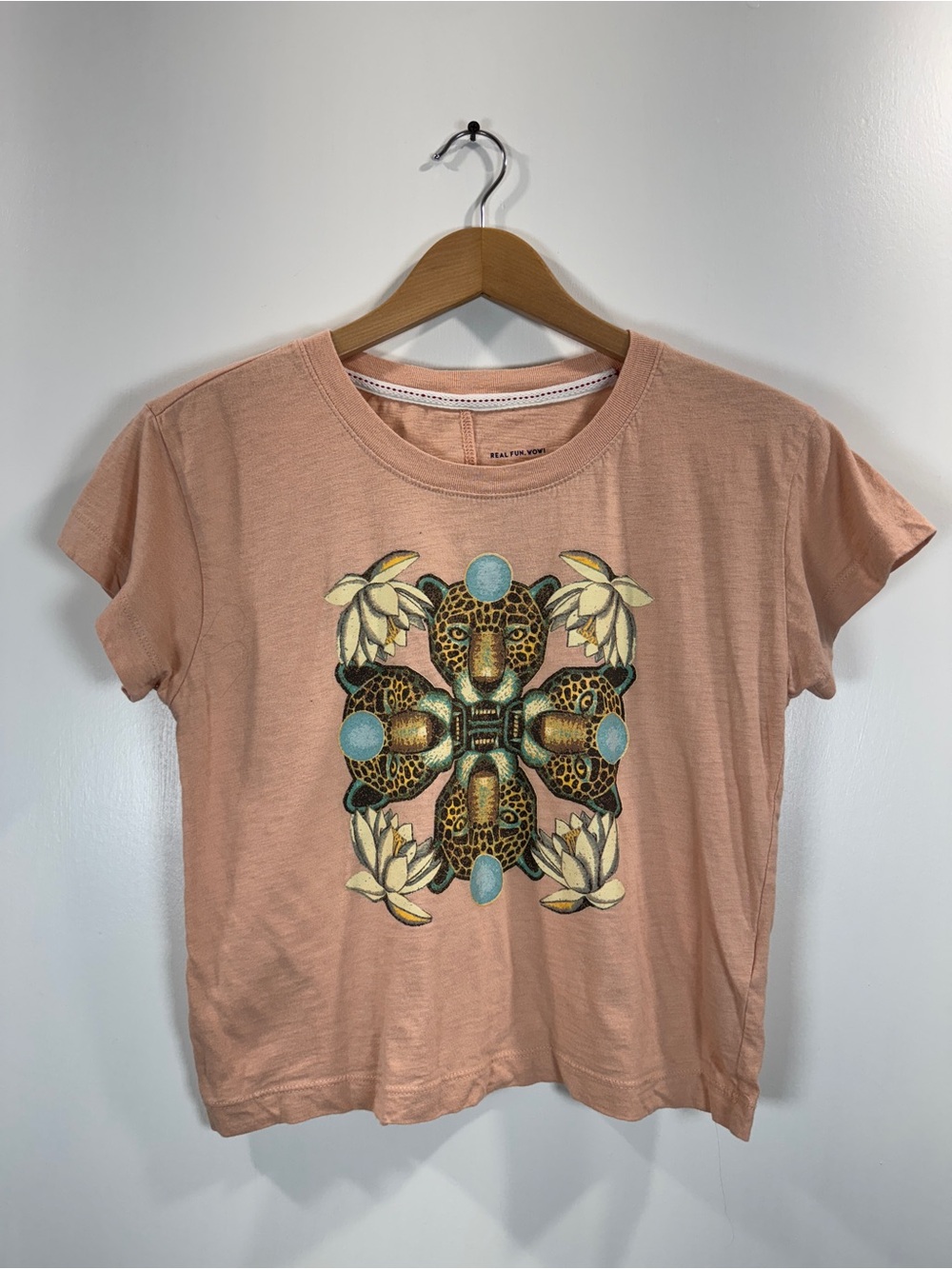 WSH160 {Pilcro x Anthropologie} Cheetah Leopard Short Sleeve Crop T-Shirt